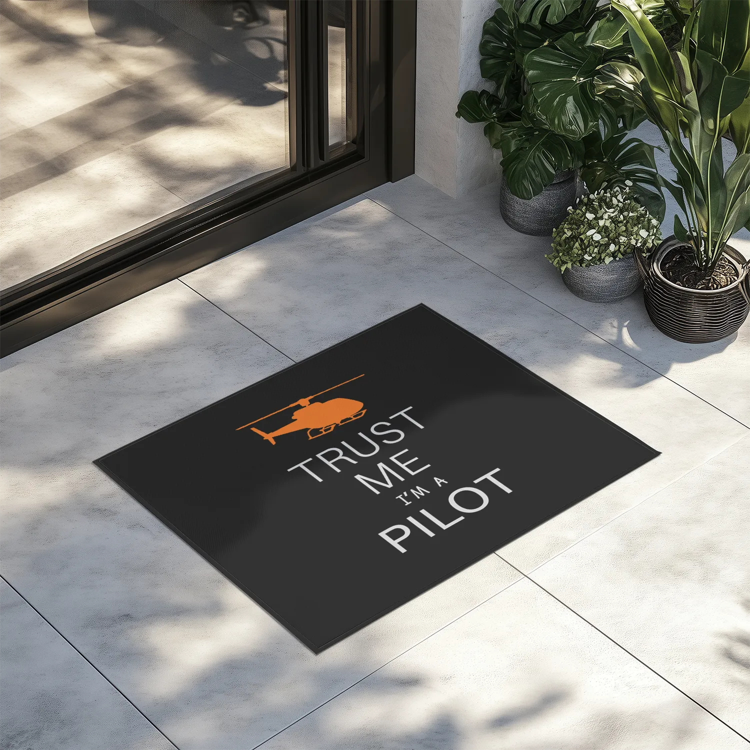 Trust Me I'm a Pilot (Helicopter) Designed Door Mats door entrance rug