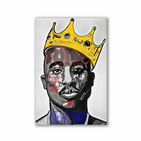 Tu Pac King by Zuppini framed mural artwork