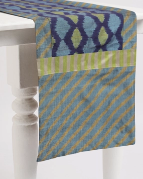 Tuli Weft Ikat Cotton Silk Table Runner ceramic table ornament