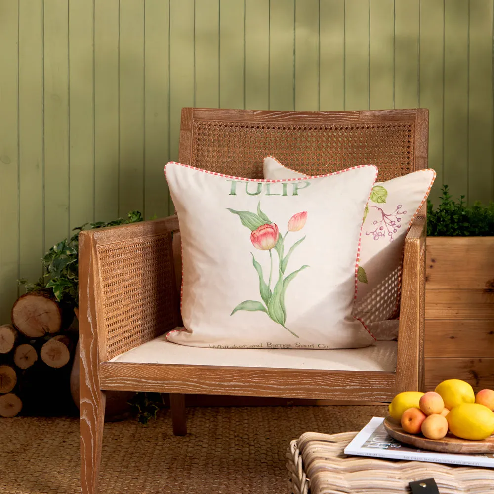 Tulip Printed Outdoor Cushion Pink