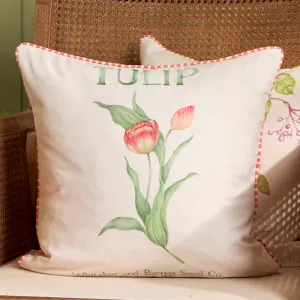 Tulip Printed Outdoor Cushion Pink modern fashion rug  