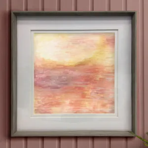 Tulla Framed Print Nut/Saffron modern fashion rug  