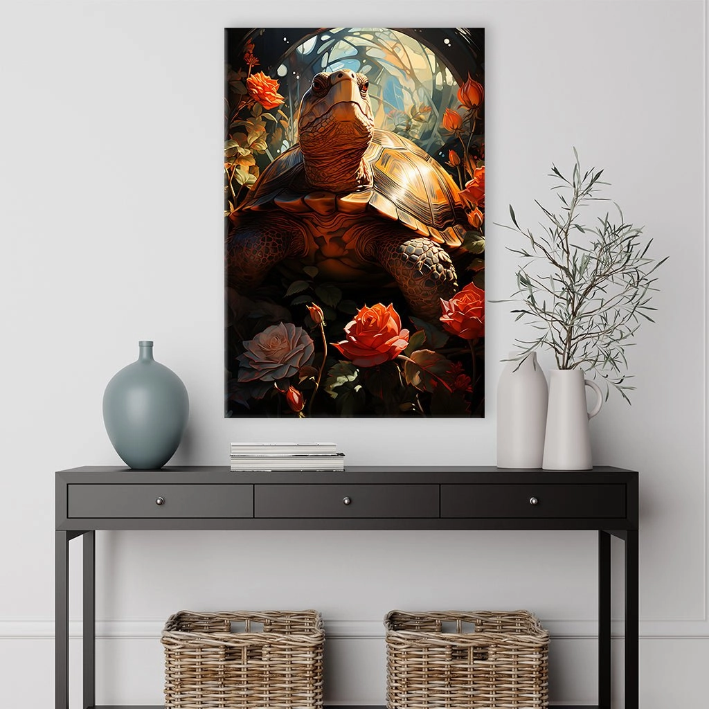 Turtle in Roses No1 by Markus Mikolai