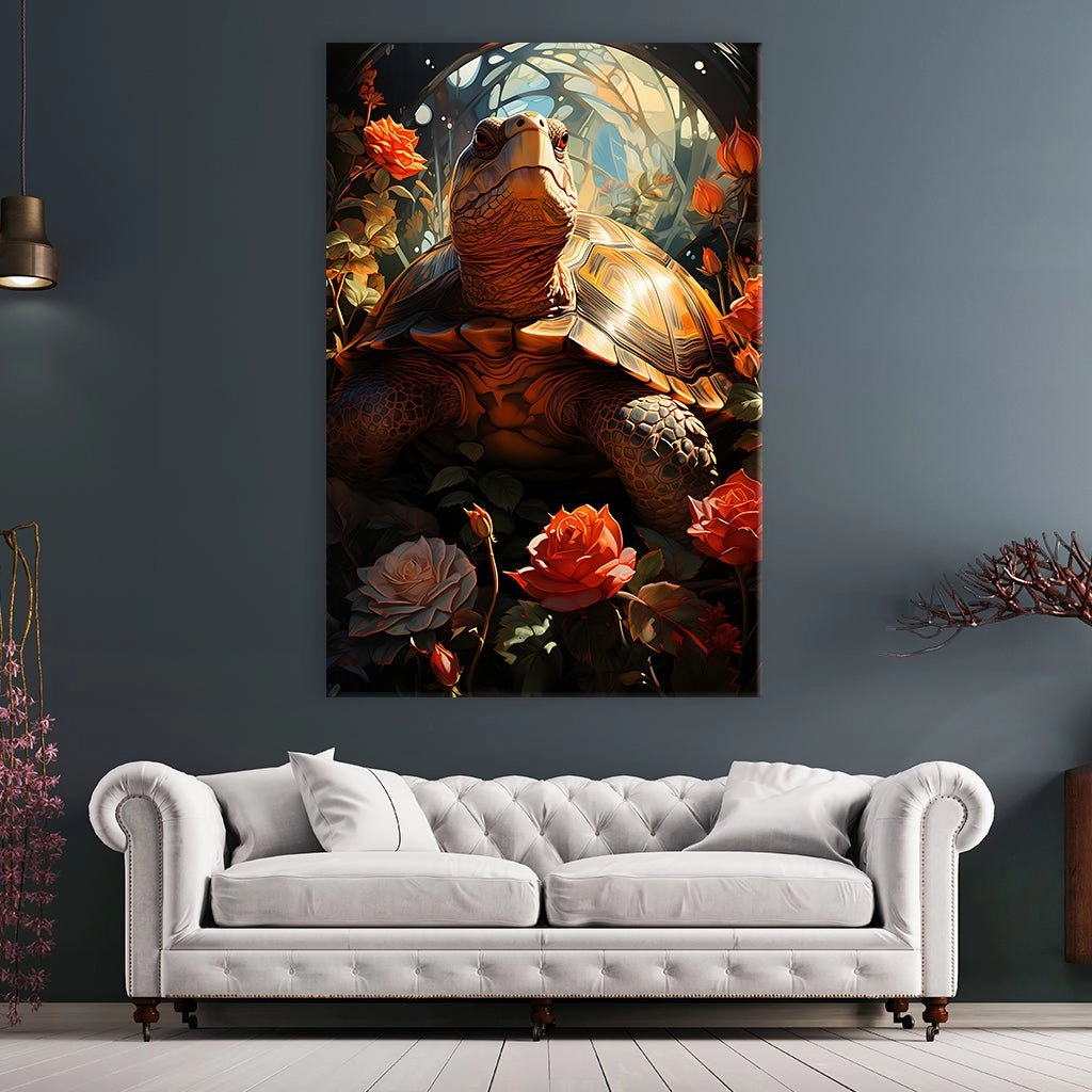 Turtle in Roses No1 by Markus Mikolai