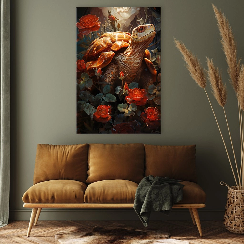 Turtle in Roses No2 by Markus Mikolai