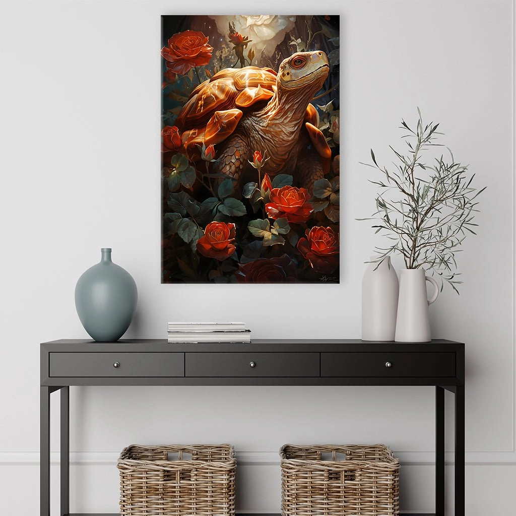 Turtle in Roses No2 by Markus Mikolai