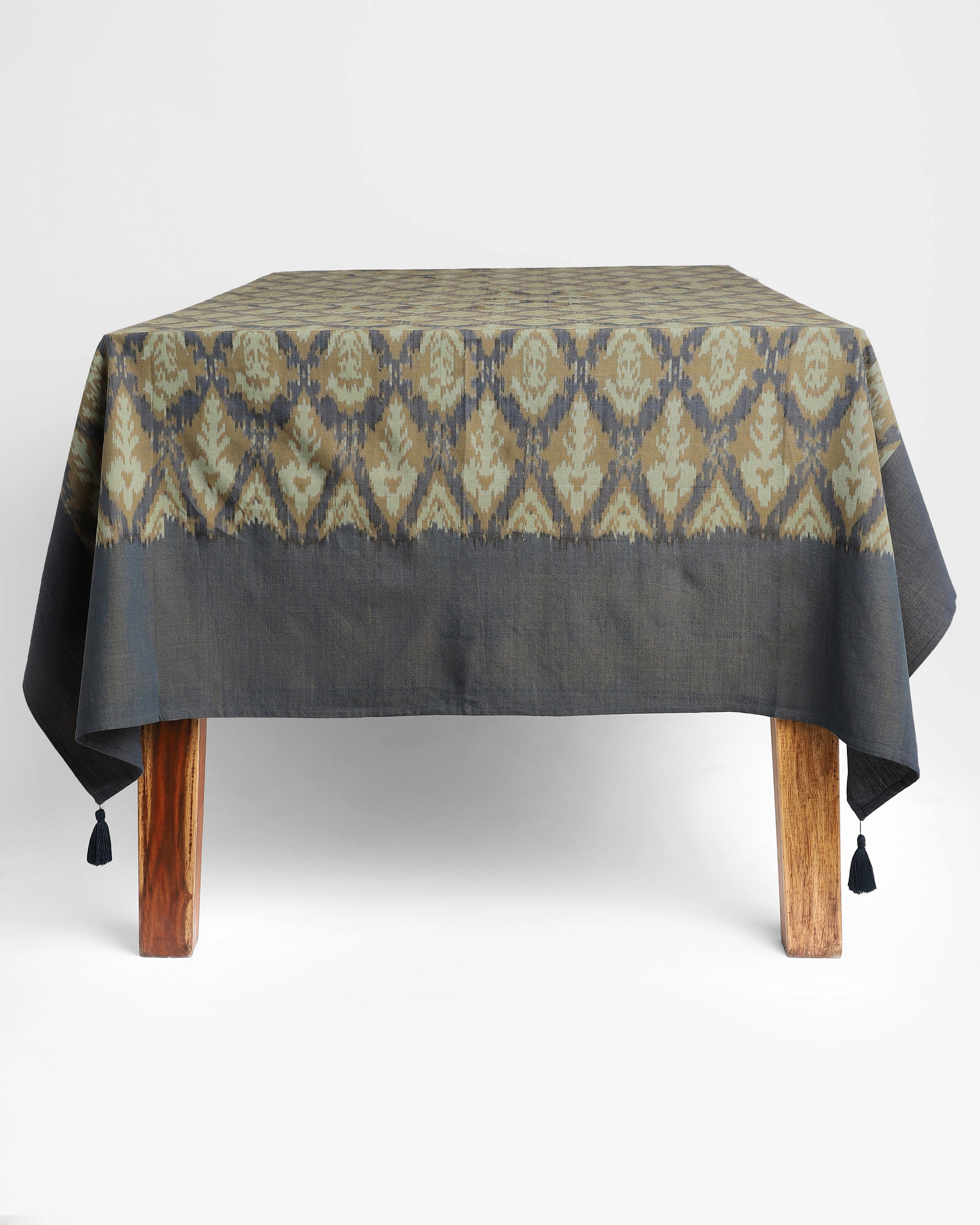 Udaya Warp Ikat Cotton Table Cover ceramic table ornament