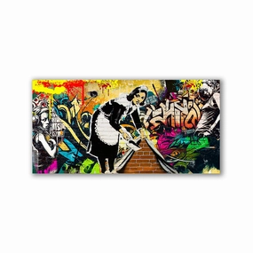 Under the carpet - Banksy by Himmelmiez framed mural artwork
