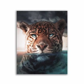 Underwater Jaguar by Zenzdesign framed mural artwork