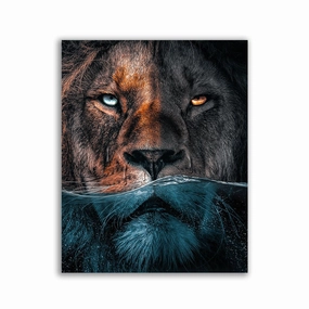 Underwater Lion by Zenzdesign framed mural artwork
