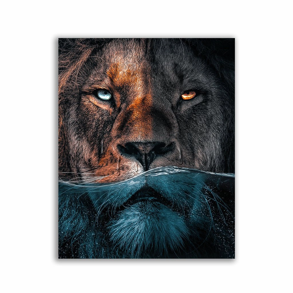 Underwater Lion by Zenzdesign framed mural artwork