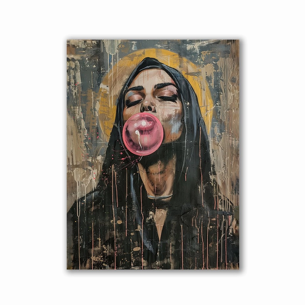 Unholy Maria Bubblegum by Daniel Decker framed mural artwork