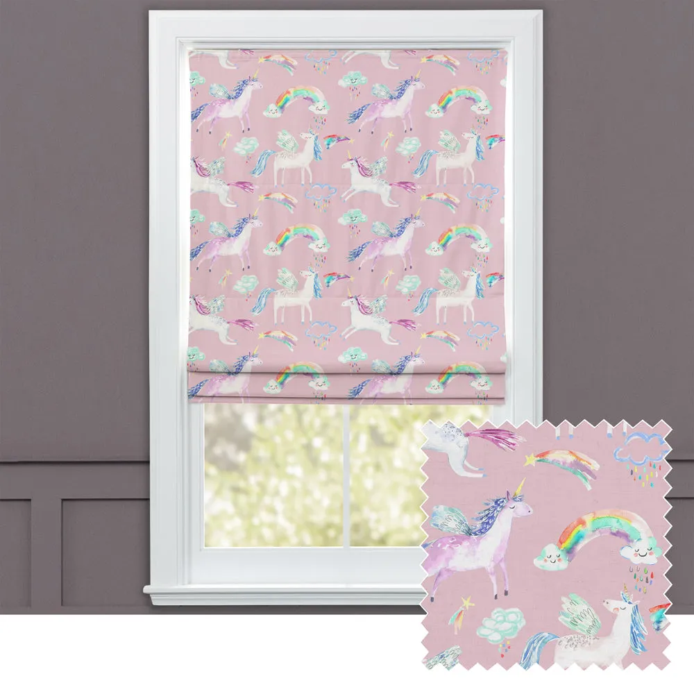 Unicorn Dance Printed Cotton Made to Measure Roman Blinds Blossom chic floor carpet  