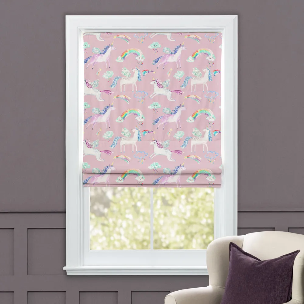 Unicorn Dance Printed Cotton Made to Measure Roman Blinds Blossom
