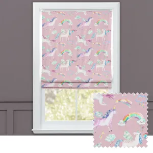Unicorn Dance Printed Cotton Made to Measure Roman Blinds Blossom chic floor carpet  