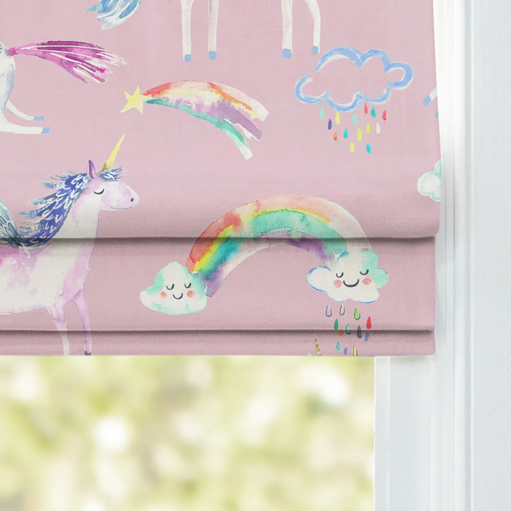 Unicorn Dance Printed Cotton Made to Measure Roman Blinds Blossom