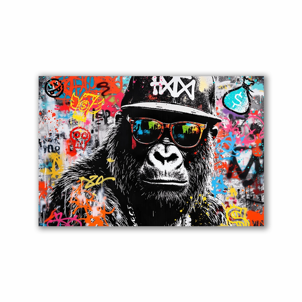 Urban Monkey by Adrian Vieriu framed mural artwork