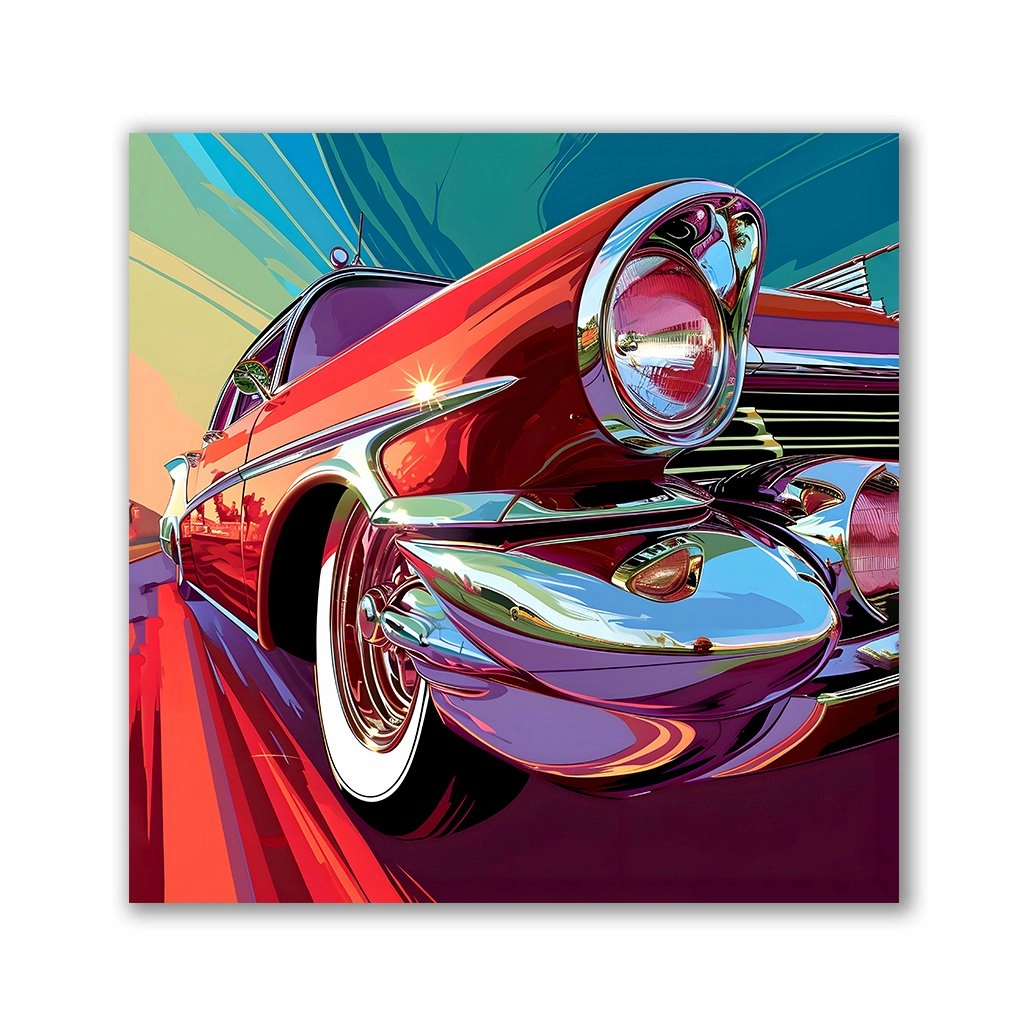 US Classic Car No2 by Rosa Piazza framed mural artwork