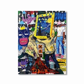 Van Gogh Street Art Edition by Banksy framed mural artwork