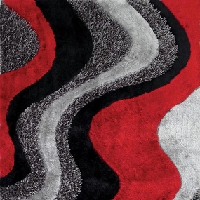 Vancouver Black/Gray/Red 5' X 7' Area Rug neutral everyday carpet