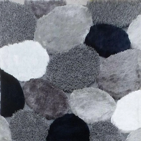 Vancouver Gray/Navy 5' X 7' Area Rug neutral everyday carpet