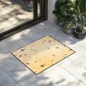 Vintage Travelling with Aircraft Designed Door Mats door entrance rug