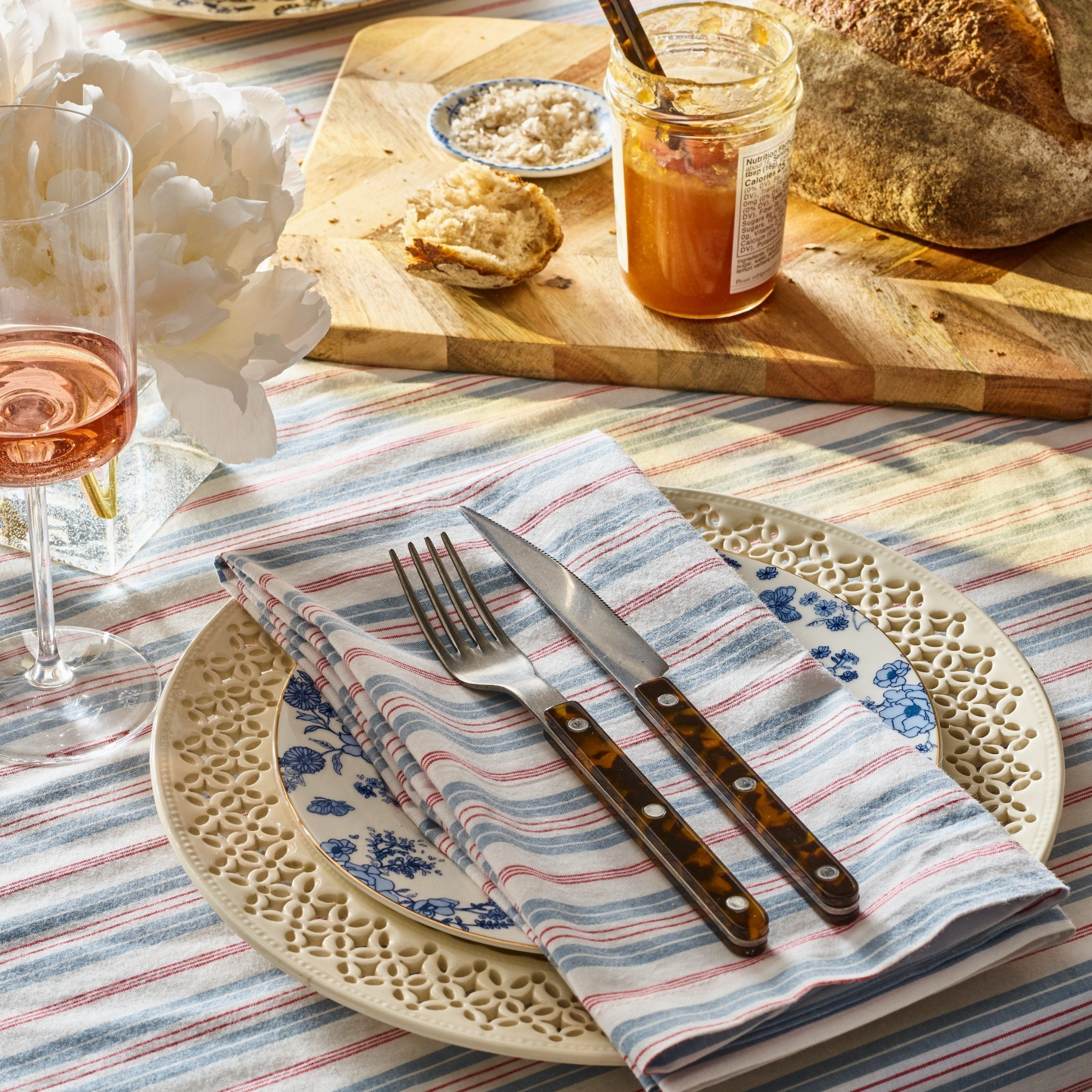 Vintage French Stripes Table Linen