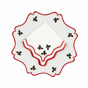 Vintage Holly Placemat & Napkin Set mini desktop sculpture