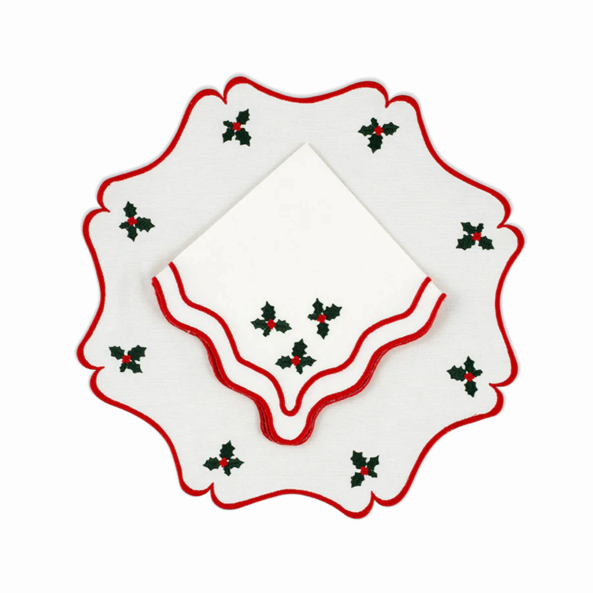 Vintage Holly Placemat & Napkin Set mini desktop sculpture
