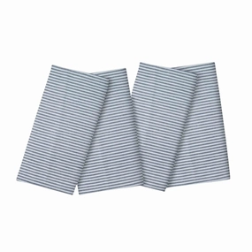 Vintage Navy Striped Cotton Canvas Dinner Napkins mini desktop sculpture