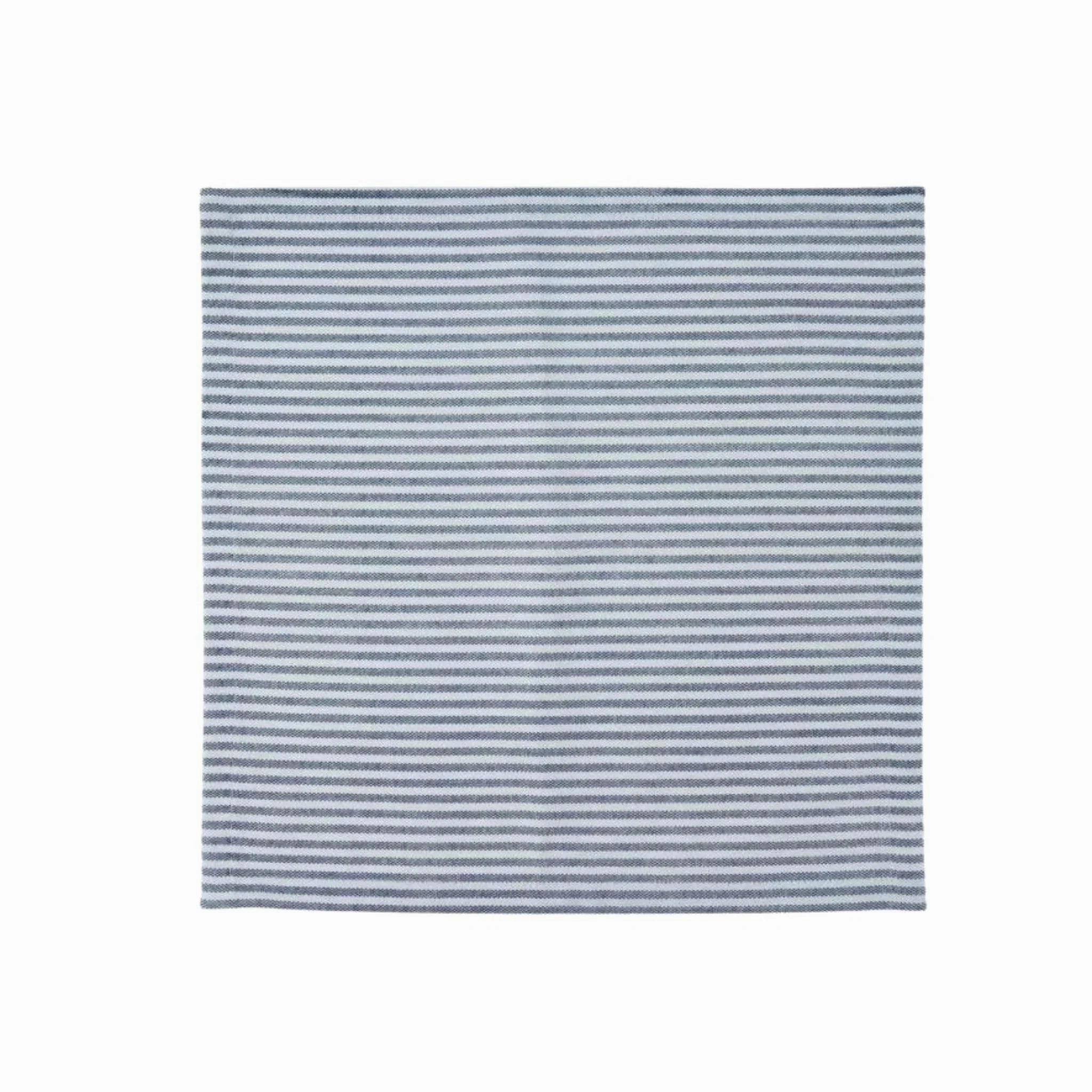 Vintage Navy Striped Cotton Canvas Dinner Napkins