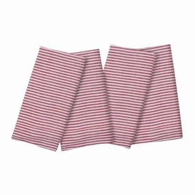 Vintage Red Striped Cotton Canvas Cocktail Napkins mini desktop sculpture