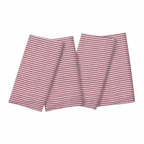 Vintage Red Striped Cotton Canvas Dinner Napkins mini desktop sculpture