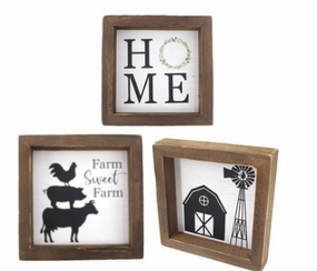 Vintage Style Wood Farm Signs - Assorted wall pendant decor