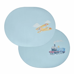 Vintage Transport Reversible Faux Leather Placemat cute desktop display