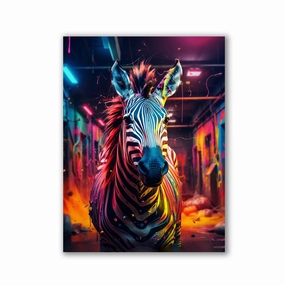 Vivid Zebra by Zenzdesign framed mural artwork