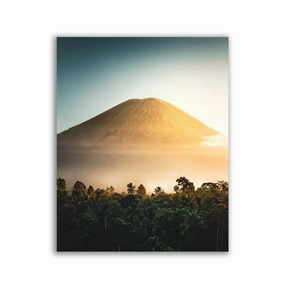 Volcano framed mural artwork