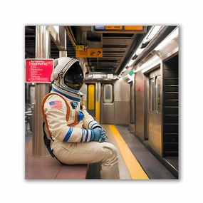 Waiting for the Trip by Iconica framed mural artwork