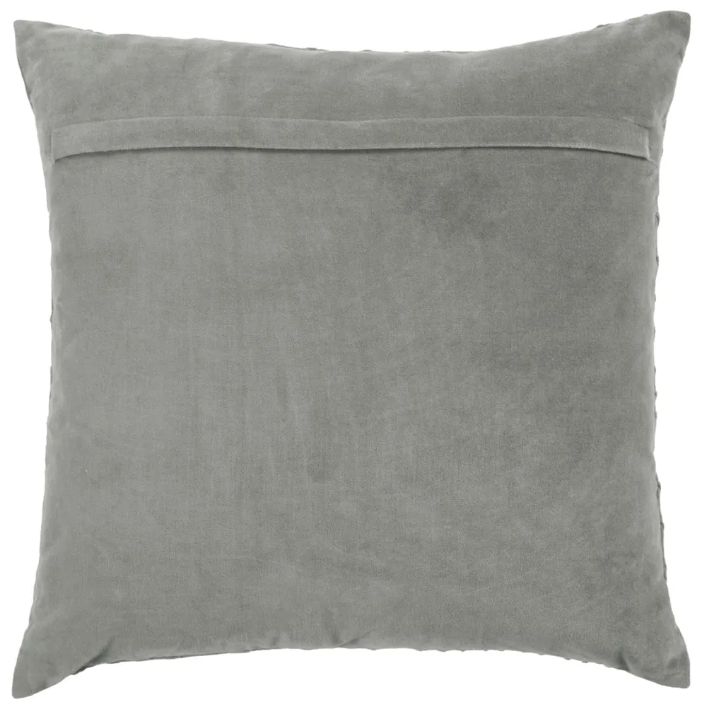 Waterfall Embroidered Feather Cushion Steel