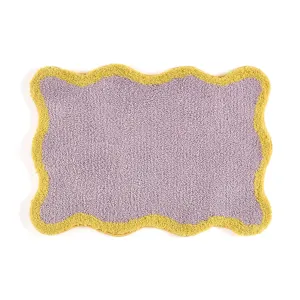 Wave Frame Mat 700 X 500 Purple X Yellow neutral everyday carpet