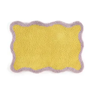 Wave Frame Mat 700 X 500 Yellow X Purple neutral everyday carpet