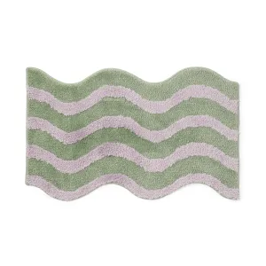 Wave Stripe Mat Light Green X Purple neutral everyday carpet