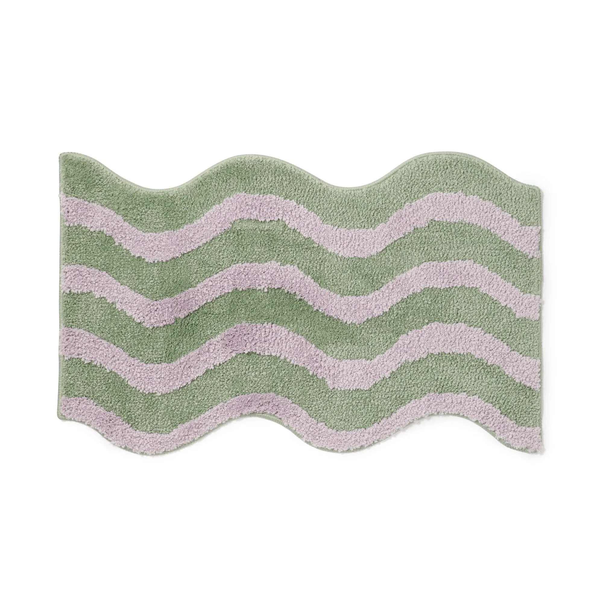 Wave Stripe Mat Light Green X Purple neutral everyday carpet