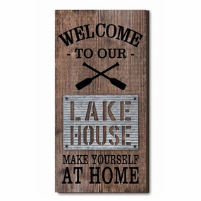 Welcome to Our Lake House Wood Sign wall pendant decor