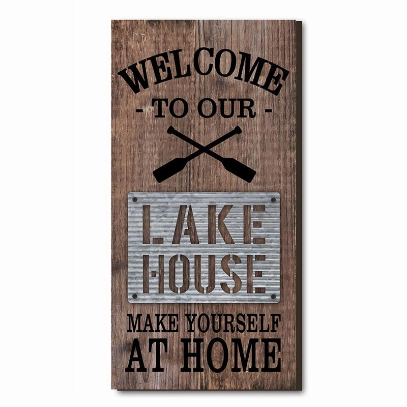 Welcome to Our Lake House Wood Sign wall pendant decor