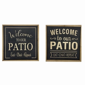 Welcome To Our Patio Sign - Small - Assorted Styles wall pendant decor