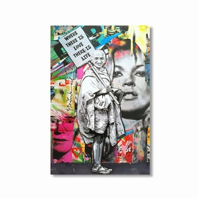 Where love is by Banksy framed mural artwork