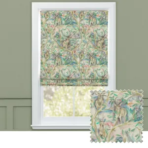 Whinlatter Printed Cotton Made to Measure Roman Blinds Teal chic floor carpet  