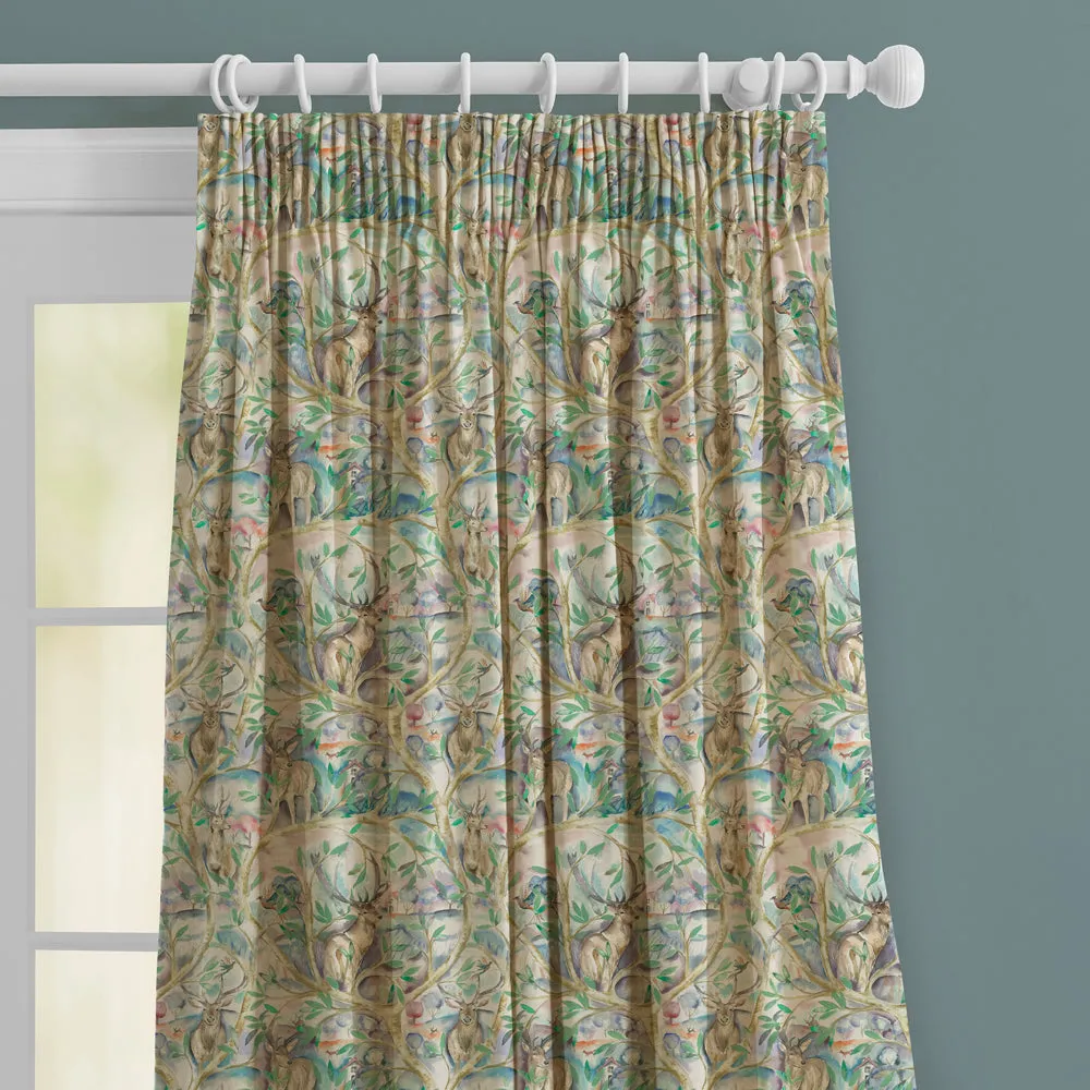 Whinlatter Printed Made to Measure Curtains Teal