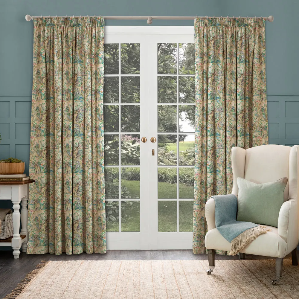 Whinlatter Printed Made to Measure Curtains Teal